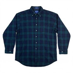 Pendleton Fireside Shirt Men's XL Blackwatch Tartan 100% Wool Plaid Button Down